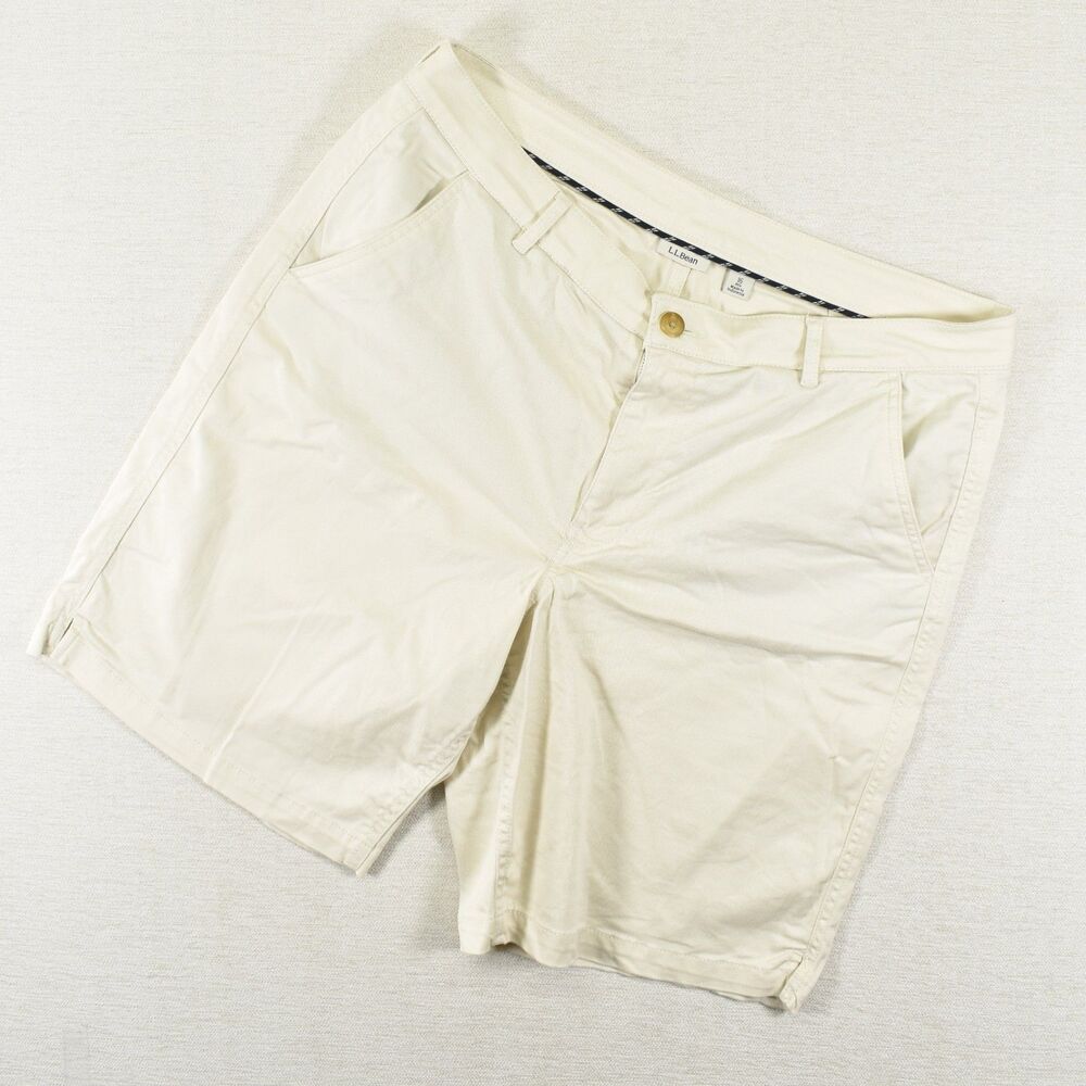 LL Bean Womens Size 16 Light Beige Ivory Cotton Chino Shorts Casual Outdoor
